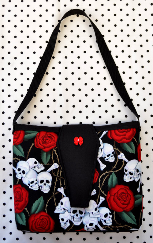 Skulls and Roses Coffin Flap Purse