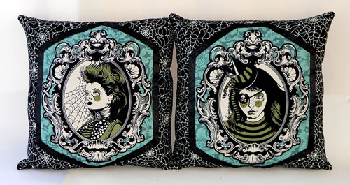 Night Shade Coven on Spider Webs Pillow Set