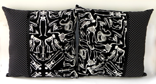 Osteology Skeletons and Polka Dots Pillows