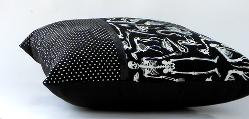 Osteology Skeletons and Polka Dots Pillows side view