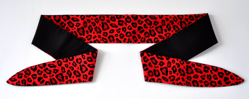 Red Leopard Print Fabric Headband